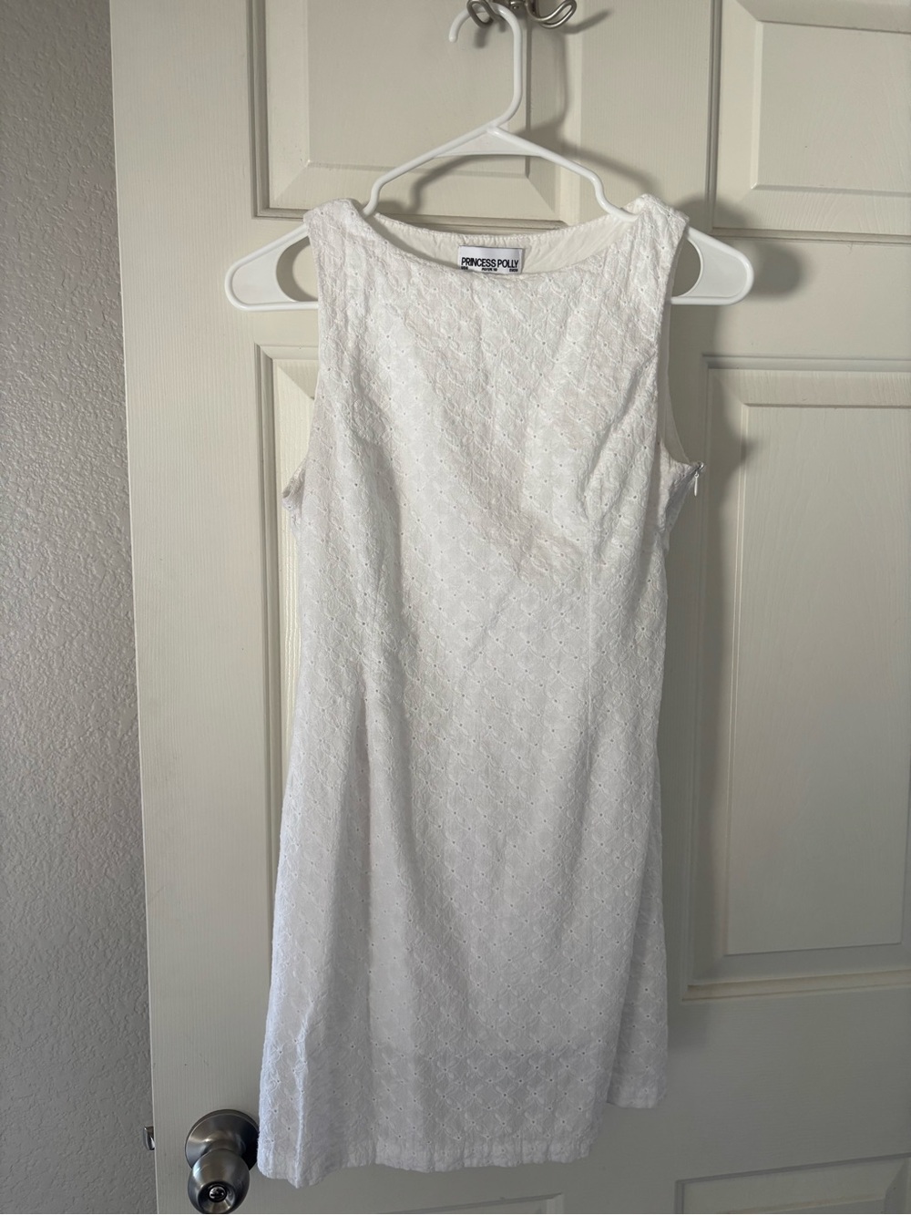 Princess Polly White Eyelet Shift Mini Dress